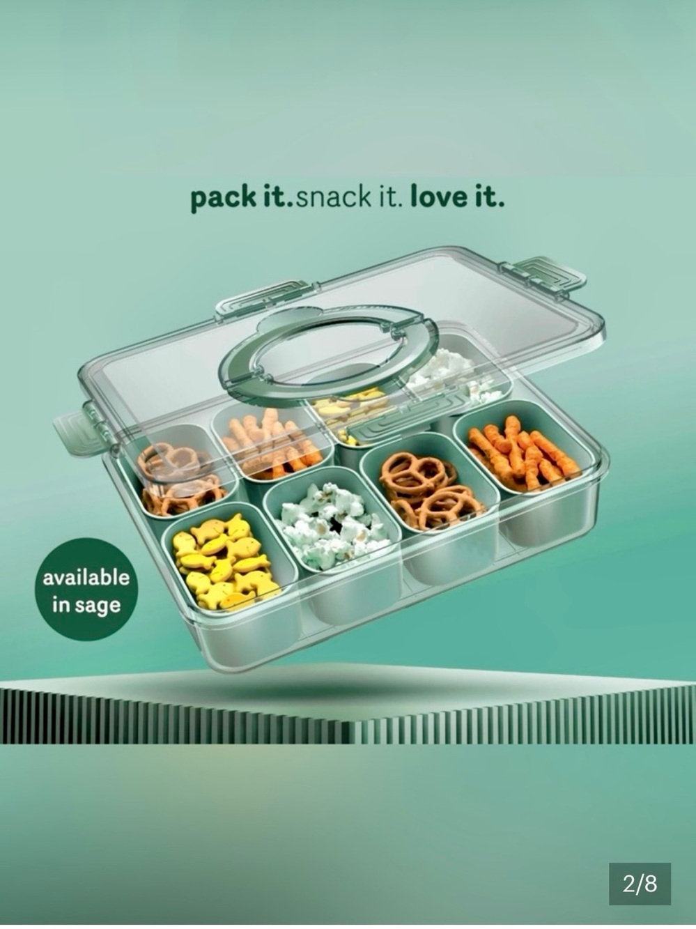 CWC Perfect On-The-Go Snack Box - Teal Green - Picture 4 of 6